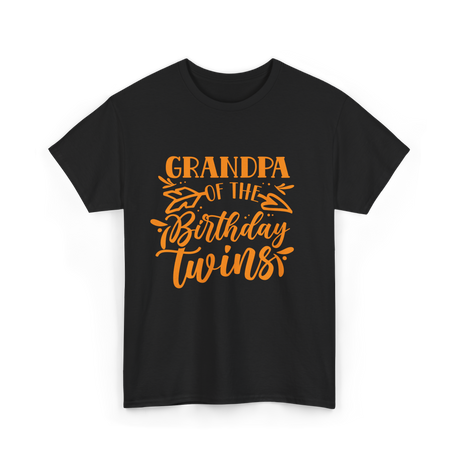 Grandpa of the Birthday Twins Grandpa T-Shirt - Black