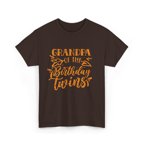 Grandpa Of The Birthday Twins Grandpa T-Shirt - Dark Chocolate