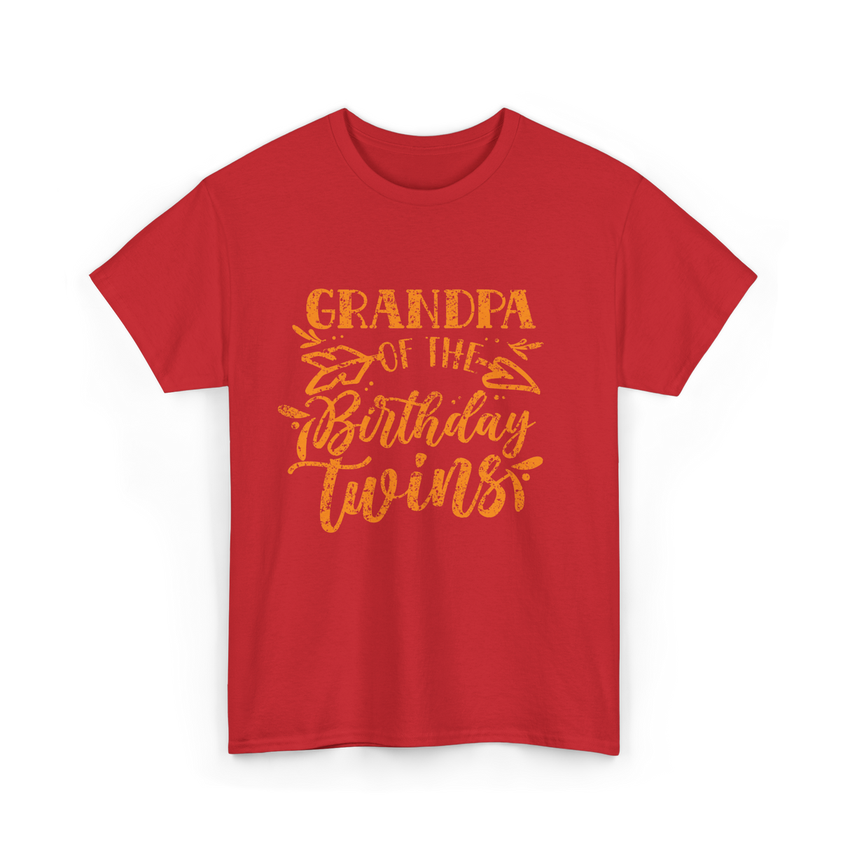 Grandpa Of The Birthday Twins Grandpa T-Shirt - Red