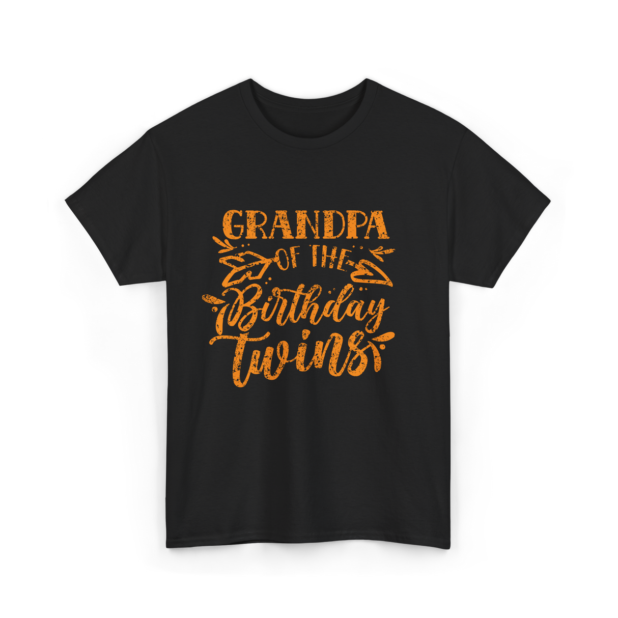 Grandpa Of The Birthday Twins Grandpa T-Shirt - Black