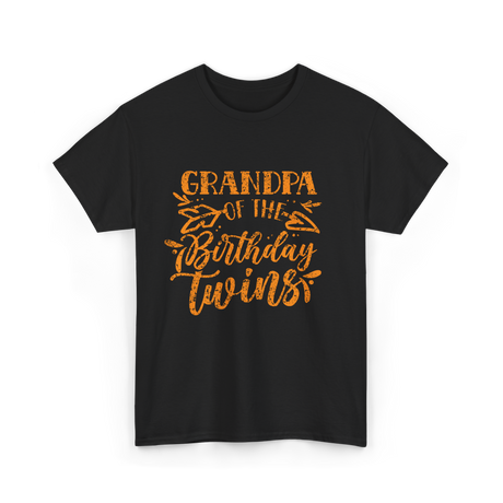 Grandpa Of The Birthday Twins Grandpa T-Shirt - Black