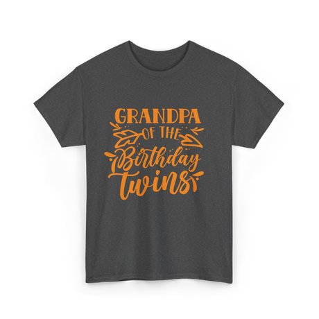 Grandpa of the Birthday Twins Grandpa T-Shirt - Dark Heather