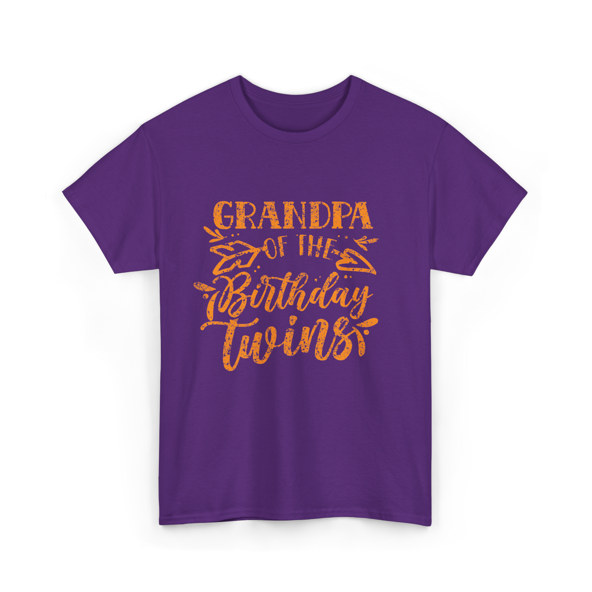 Grandpa Of The Birthday Twins Grandpa T-Shirt - Purple