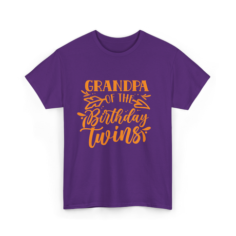 Grandpa of the Birthday Twins Grandpa T-Shirt - Purple