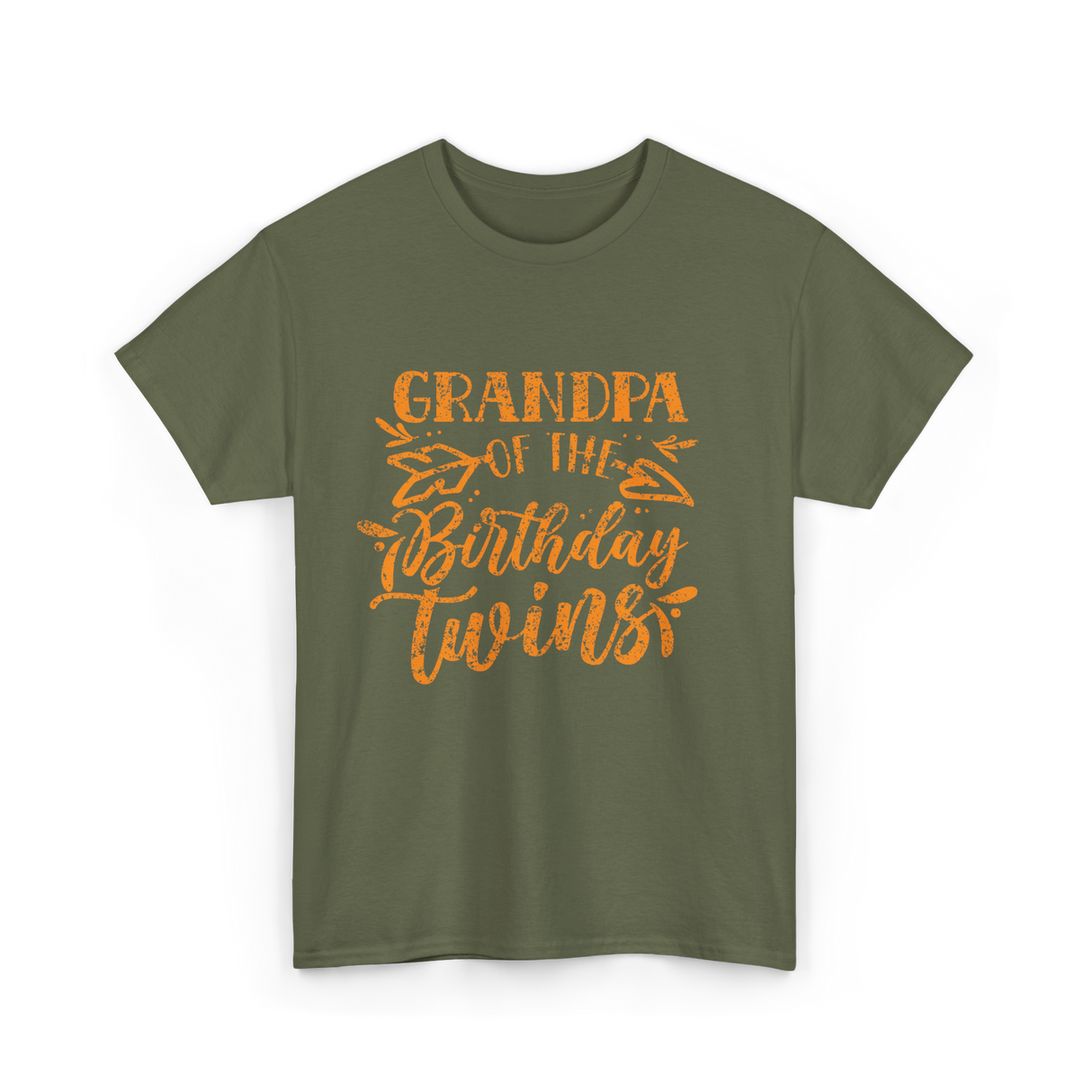 Grandpa Of The Birthday Twins Grandpa T-Shirt - Military Green