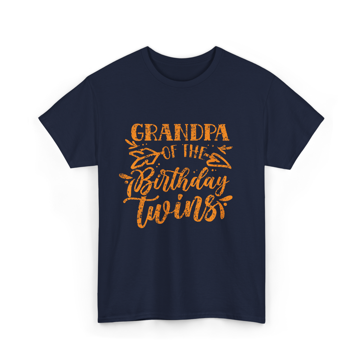 Grandpa Of The Birthday Twins Grandpa T-Shirt - Navy