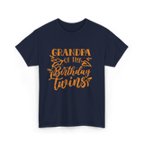 Grandpa Of The Birthday Twins Grandpa T-Shirt - Navy