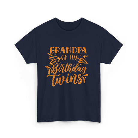 Grandpa Of The Birthday Twins Grandpa T-Shirt - Navy