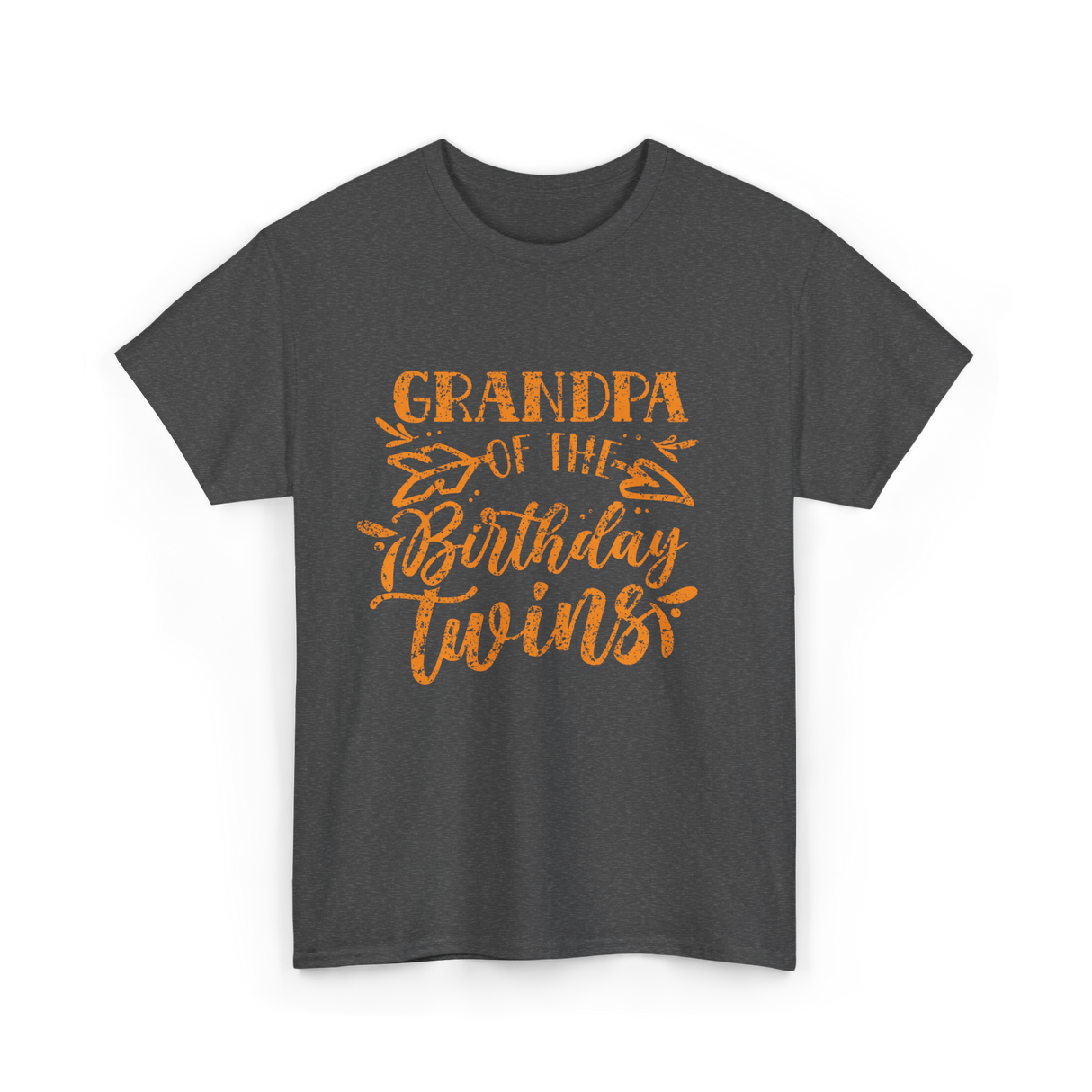 Grandpa Of The Birthday Twins Grandpa T-Shirt - Dark Heather