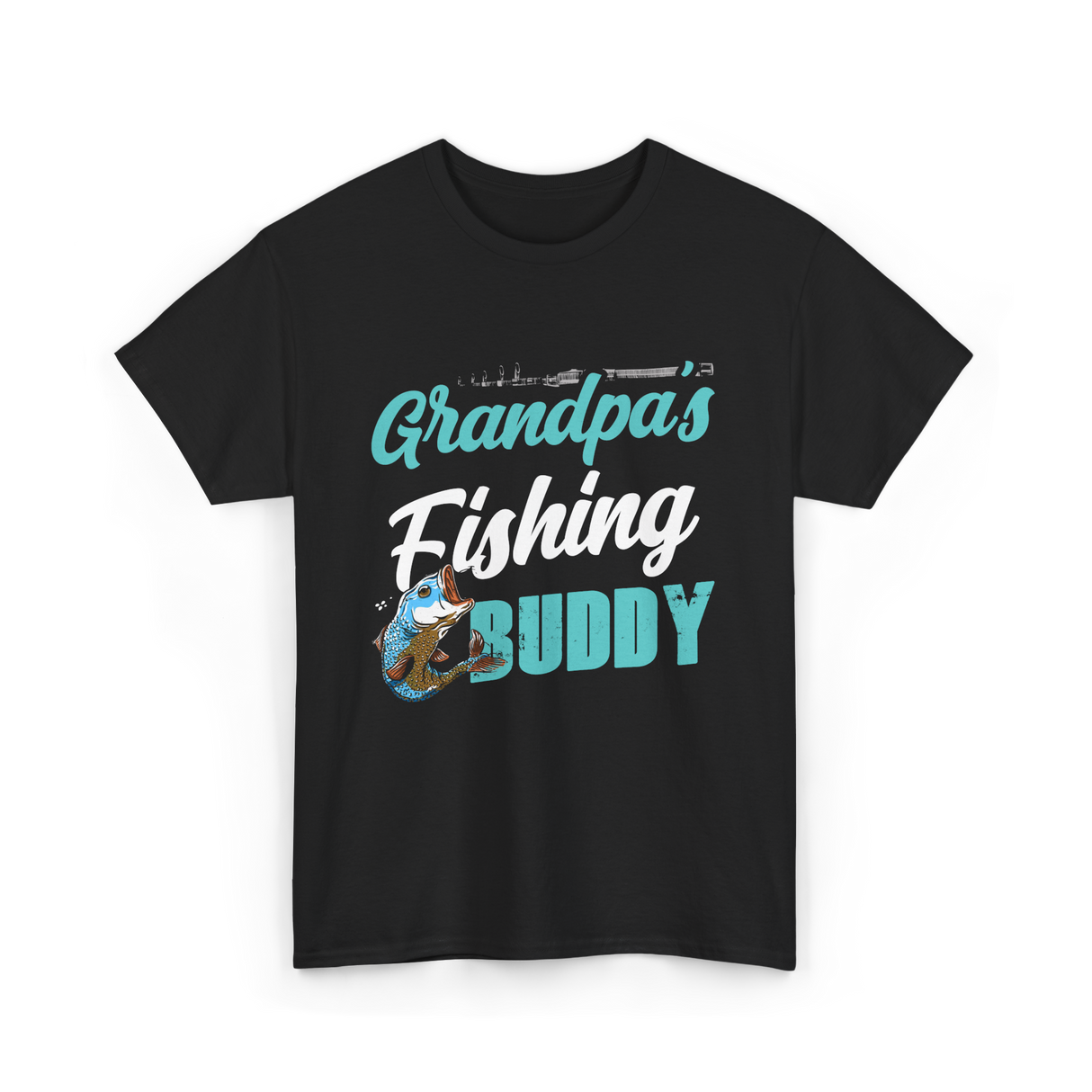 Grandpa's Fishing Buddy Fishing T-Shirt - Black