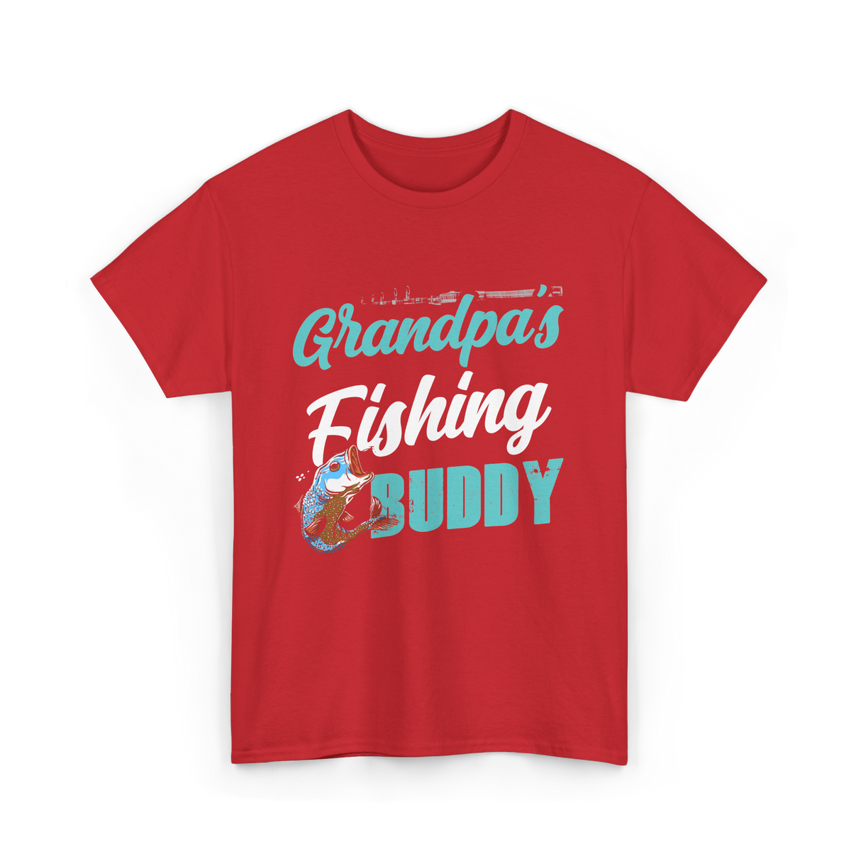 Grandpa's Fishing Buddy Fishing T-Shirt - Red