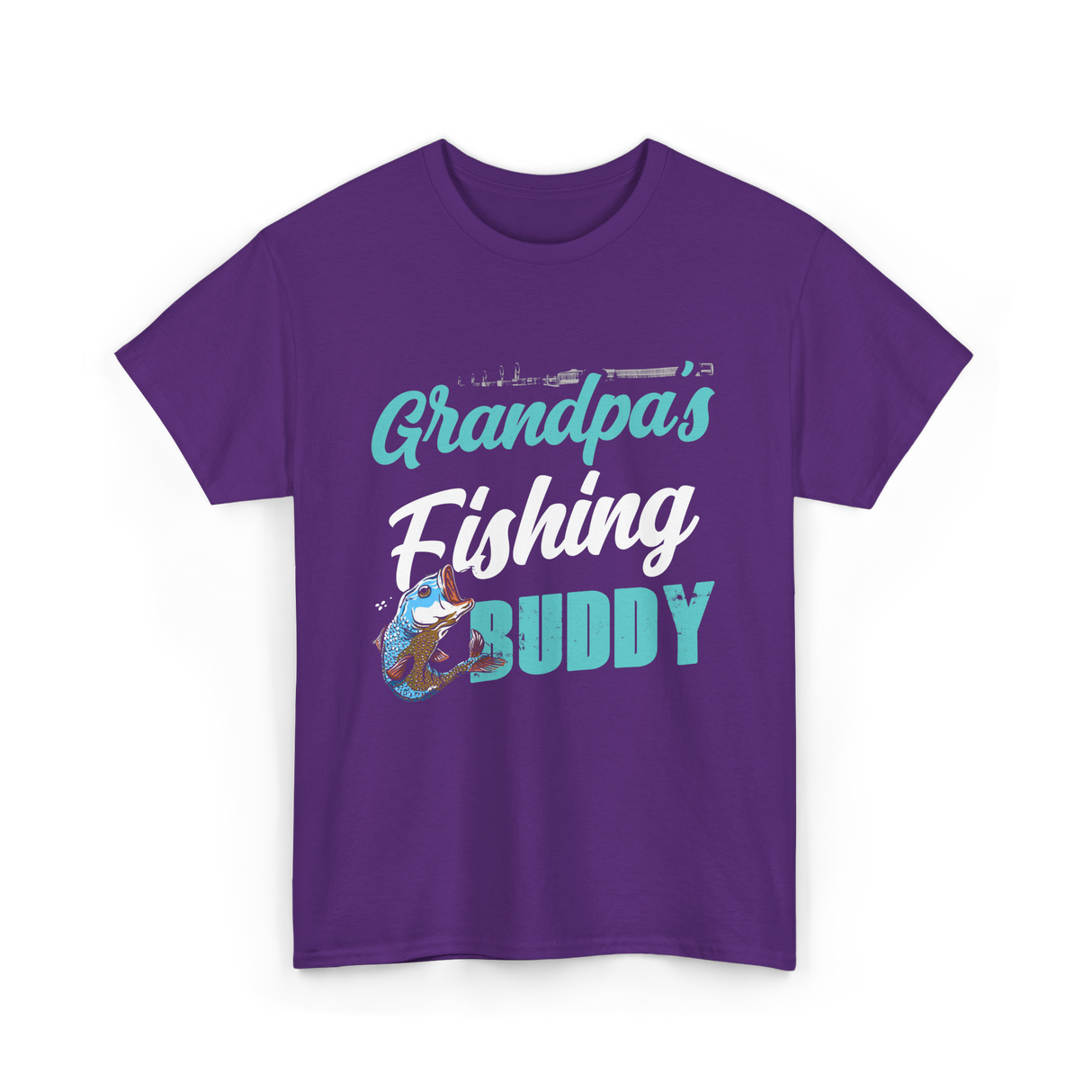 Grandpa's Fishing Buddy Fishing T-Shirt - Purple