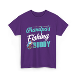 Grandpa's Fishing Buddy Fishing T-Shirt - Purple