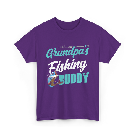 Grandpa's Fishing Buddy Fishing T-Shirt - Purple