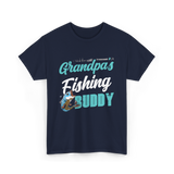 Grandpa's Fishing Buddy Fishing T-Shirt - Navy