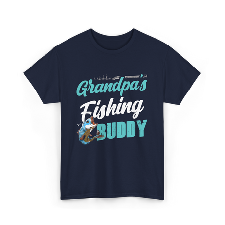 Grandpa's Fishing Buddy Fishing T-Shirt - Navy