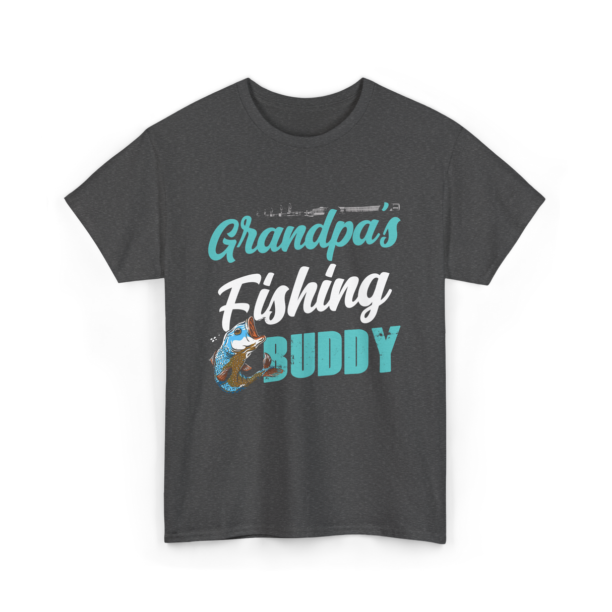 Grandpa's Fishing Buddy Fishing T-Shirt - Dark Heather