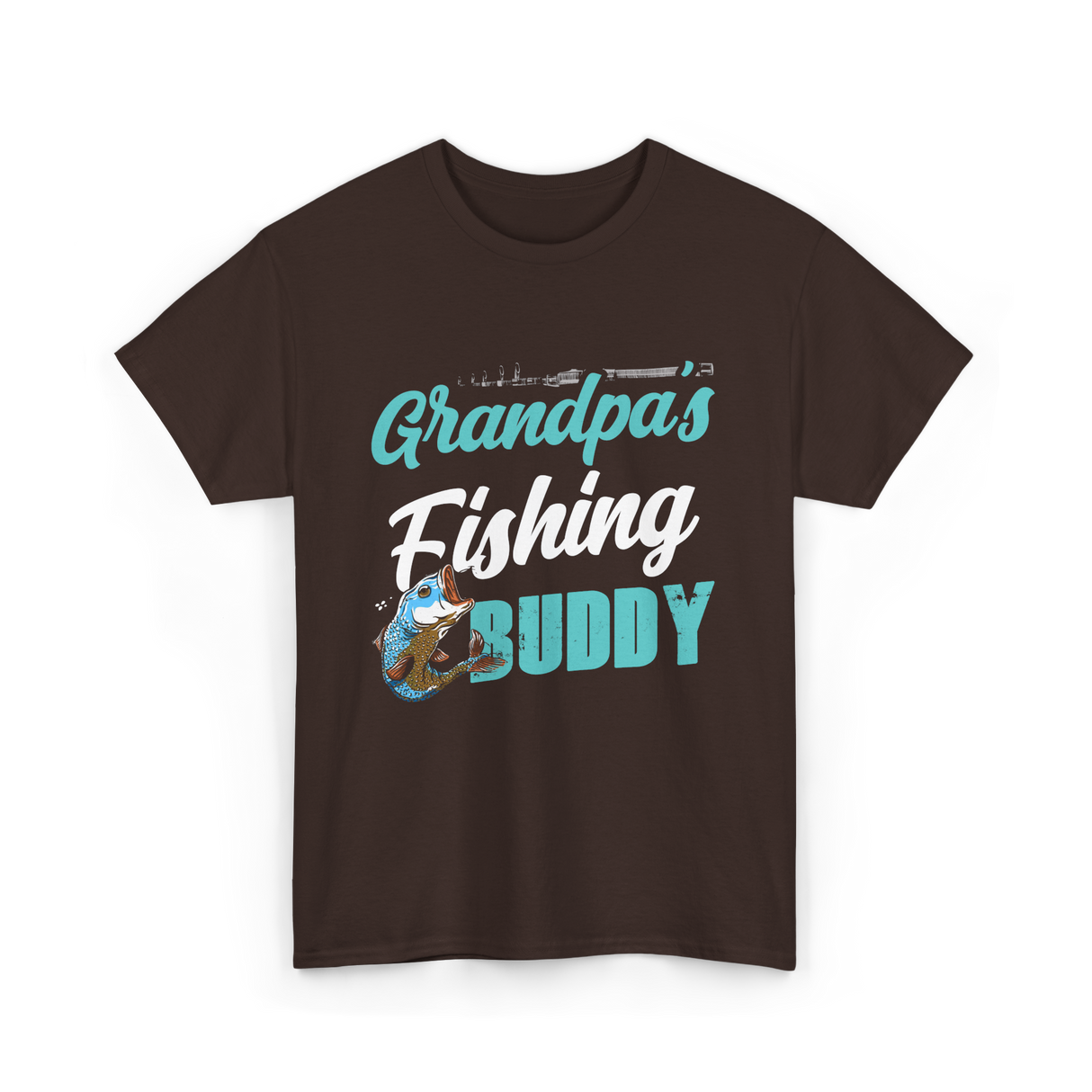 Grandpa's Fishing Buddy Fishing T-Shirt - Dark Chocolate