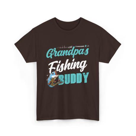 Grandpa's Fishing Buddy Fishing T-Shirt - Dark Chocolate