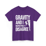 Gravity And I Rock Climbing T-Shirt - Purple