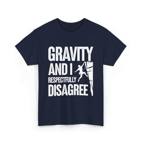 Gravity And I Rock Climbing T-Shirt - Navy