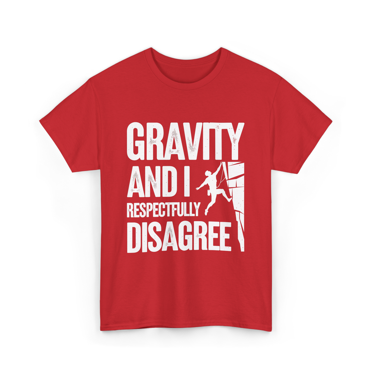 Gravity And I Rock Climbing T-Shirt - Red