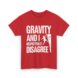 Gravity And I Rock Climbing T-Shirt - Red