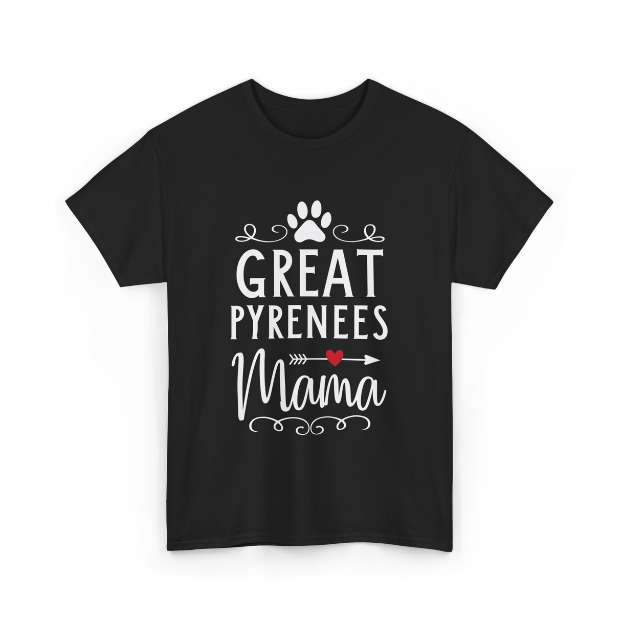 Great Pyrenees Mama Pyrenees Dog Lover T-Shirt - Black