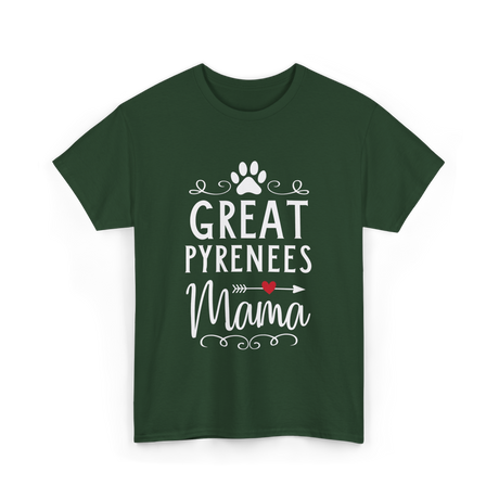 Great Pyrenees Mama Pyrenees Dog Lover T-Shirt - Forest Green