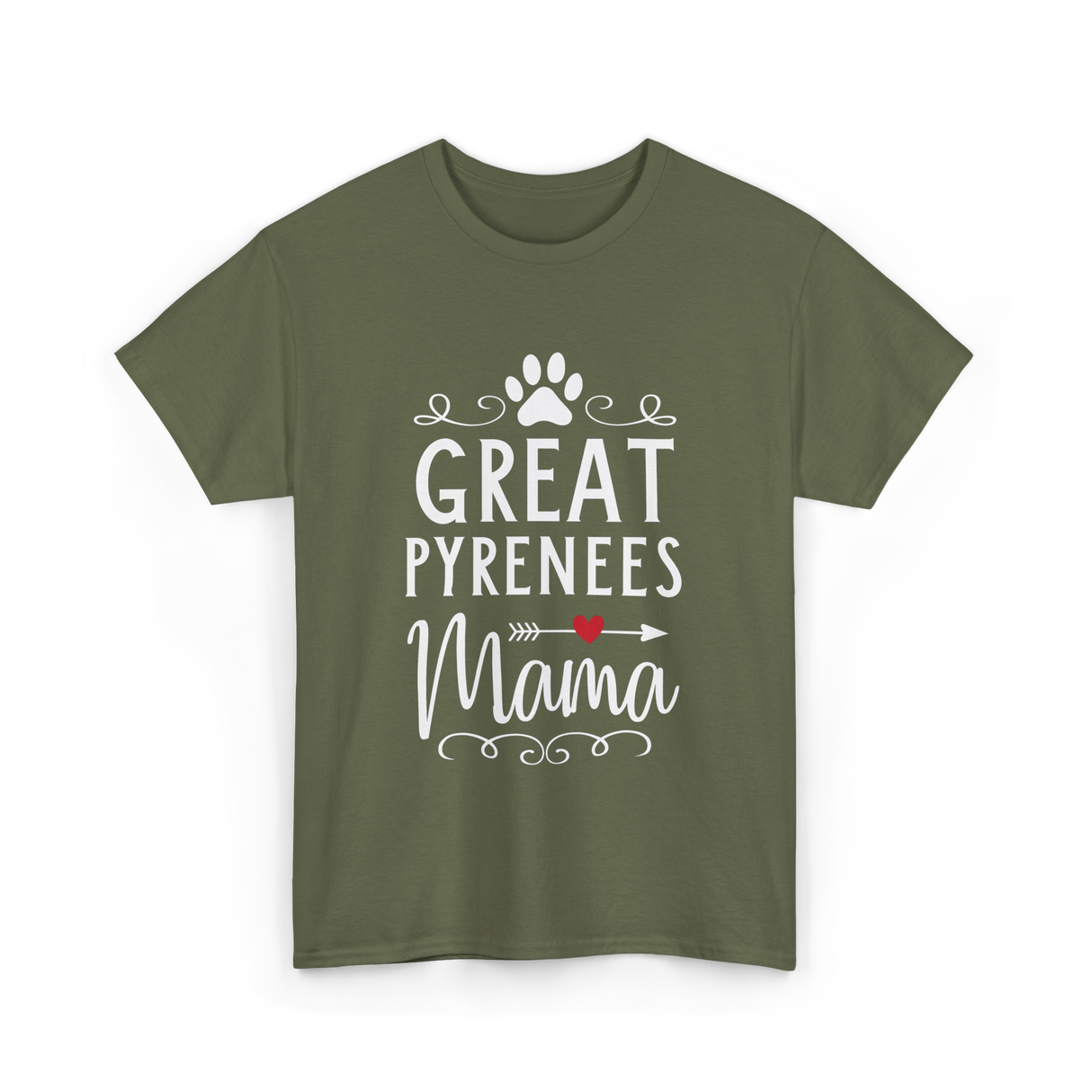 Great Pyrenees Mama Pyrenees Dog Lover T-Shirt - Military Green