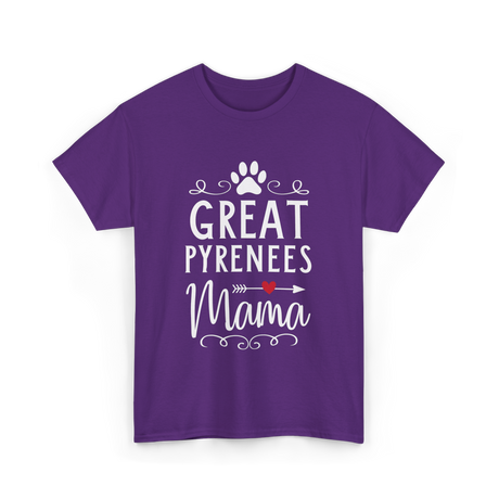 Great Pyrenees Mama Pyrenees Dog Lover T-Shirt - Purple