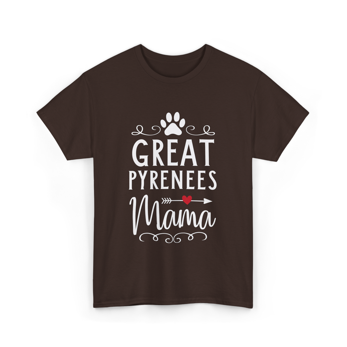 Great Pyrenees Mama Pyrenees Dog Lover T-Shirt - Dark Chocolate