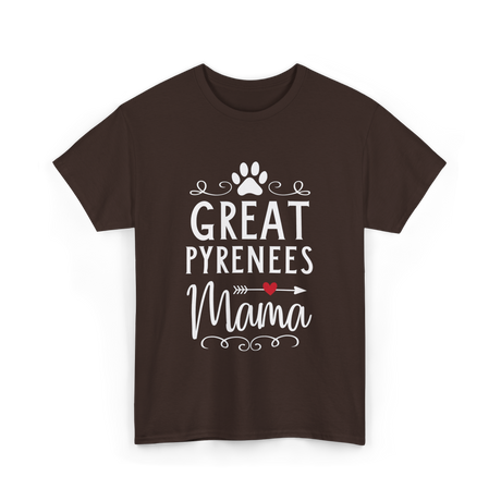 Great Pyrenees Mama Pyrenees Dog Lover T-Shirt - Dark Chocolate