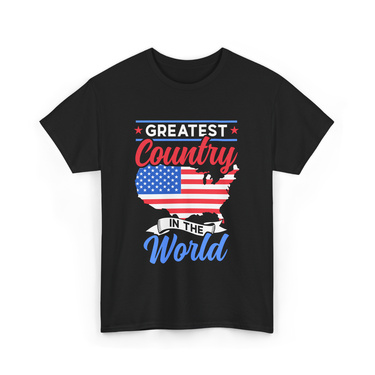 Greatest Country World America T-Shirt - Black