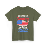 Greatest Country World America T-Shirt - Military Green