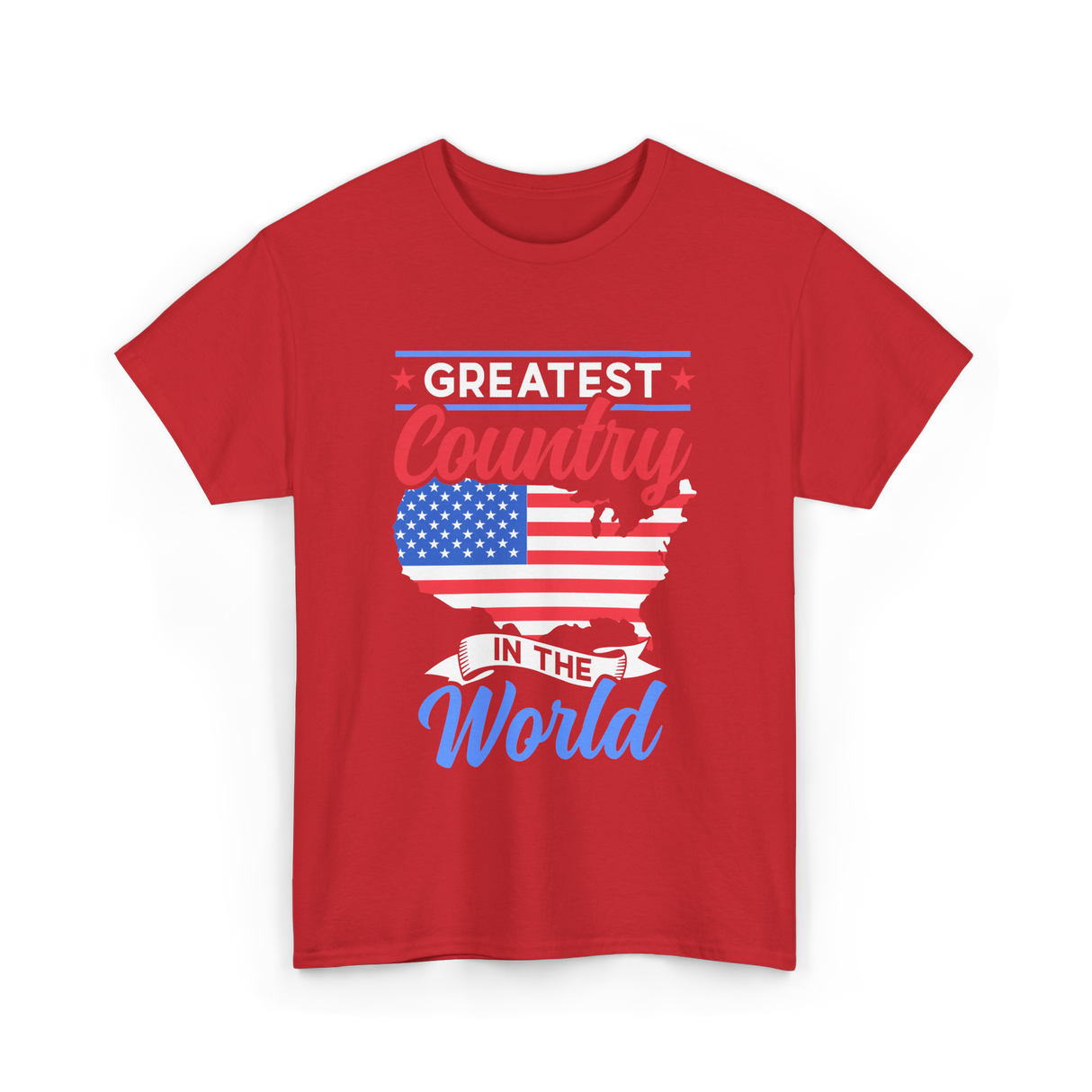 Greatest Country World America T-Shirt - Red