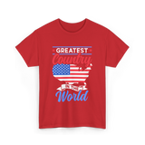 Greatest Country World America T-Shirt - Red