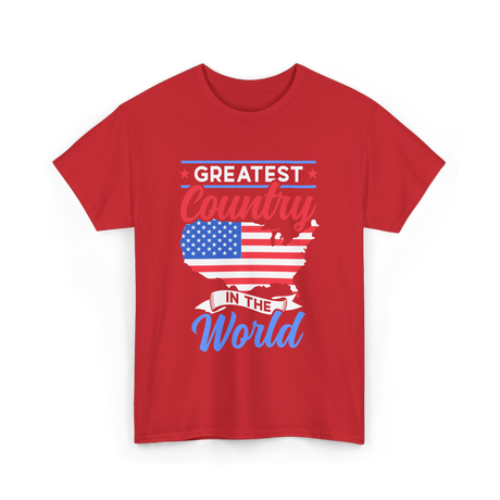 Greatest Country World America T-Shirt - Red