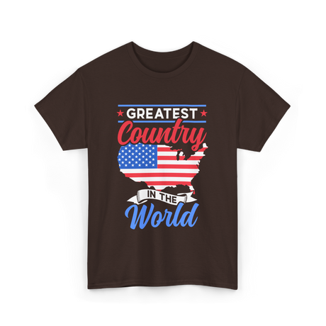 Greatest Country World America T-Shirt - Dark Chocolate