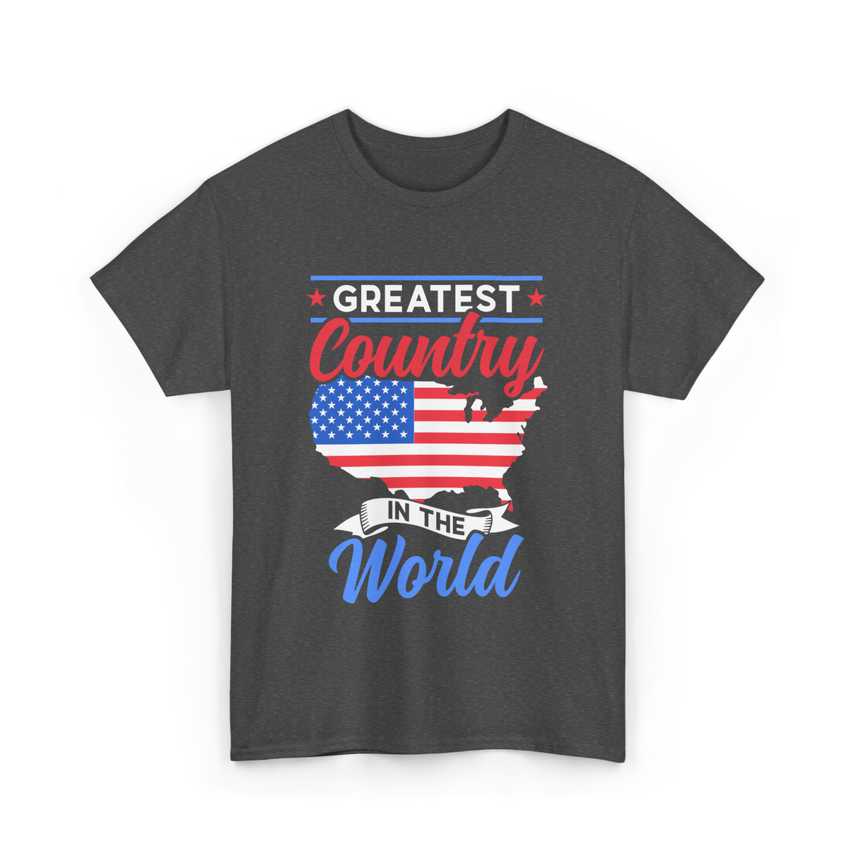 Greatest Country World America T-Shirt - Dark Heather