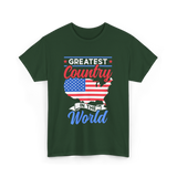 Greatest Country World America T-Shirt - Forest Green