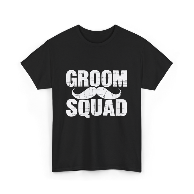 Groom Squad Mustache Grooming T-Shirt - Black