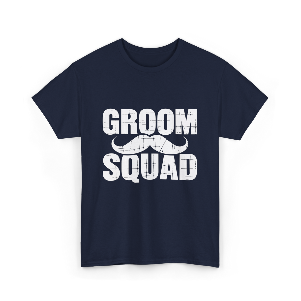 Groom Squad Mustache Grooming T-Shirt - Navy