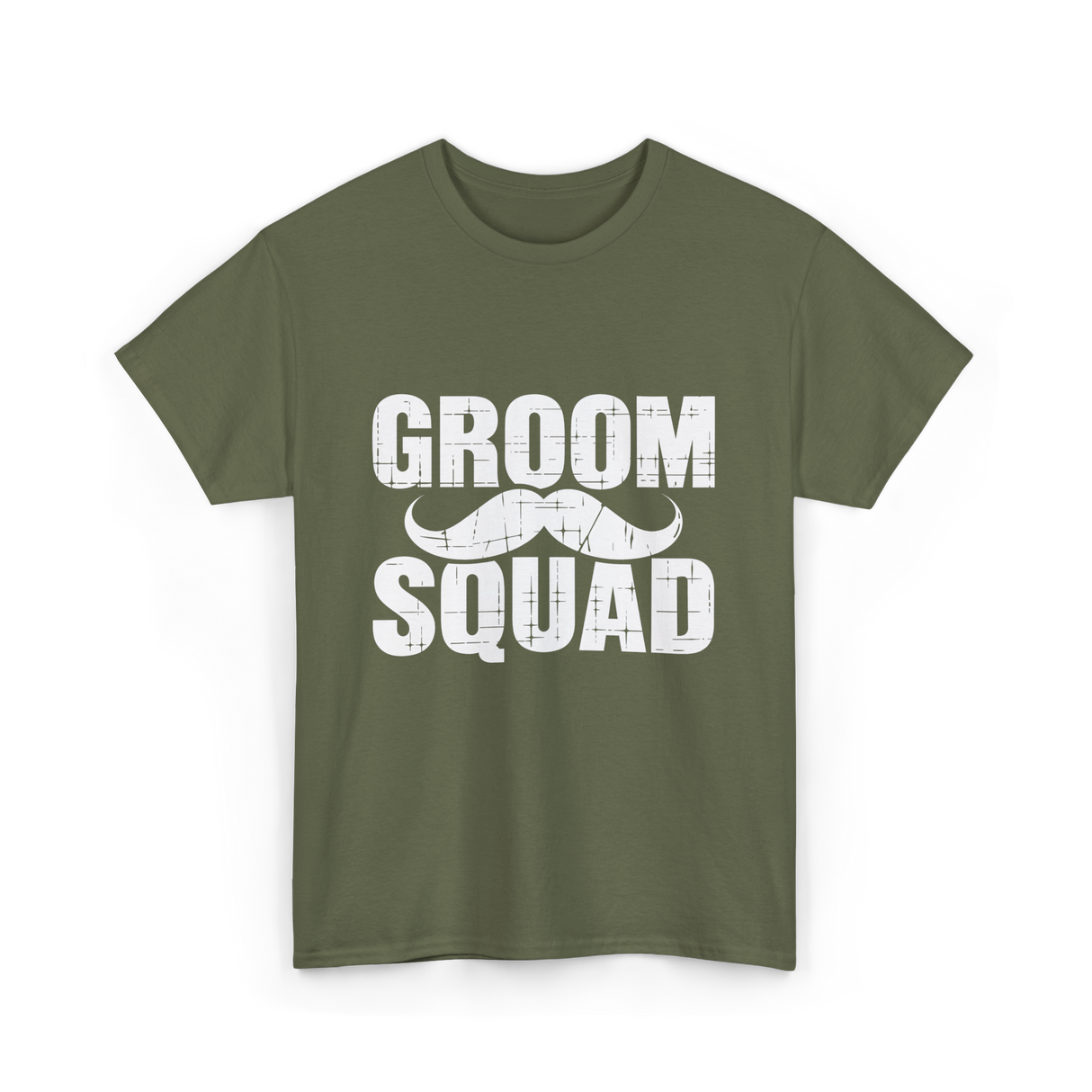 Groom Squad Mustache Grooming T-Shirt - Military Green