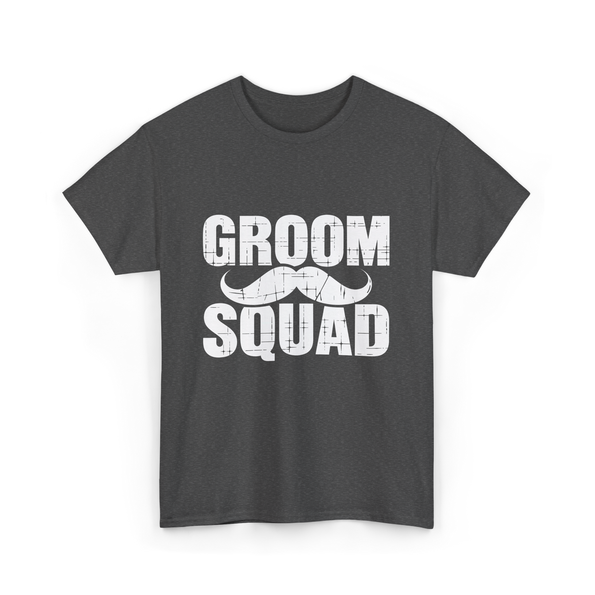 Groom Squad Mustache Grooming T-Shirt - Dark Heather