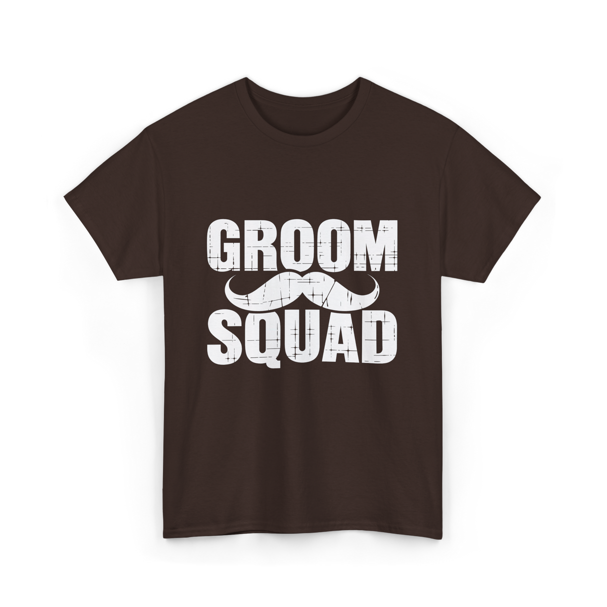 Groom Squad Mustache Grooming T-Shirt - Dark Chocolate