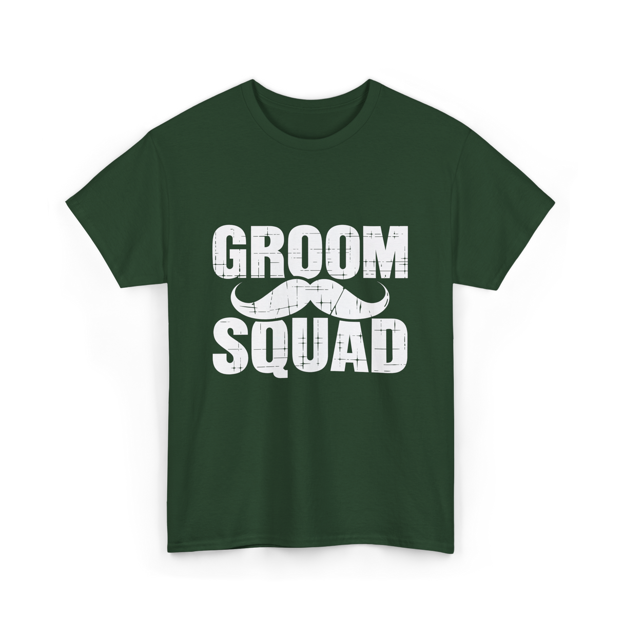 Groom Squad Mustache Grooming T-Shirt - Forest Green