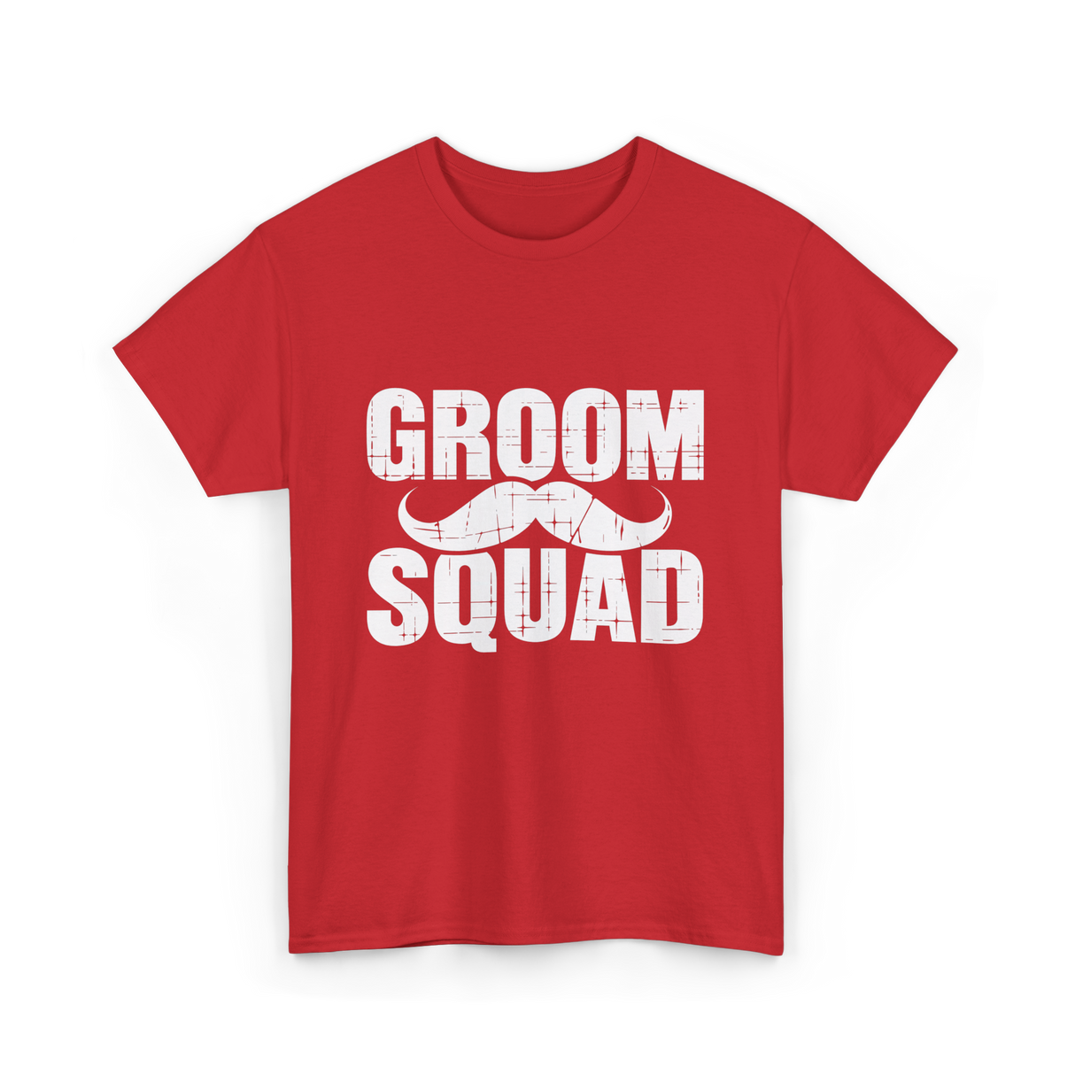 Groom Squad Mustache Grooming T-Shirt - Red