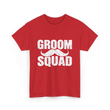 Groom Squad Mustache Grooming T-Shirt - Red