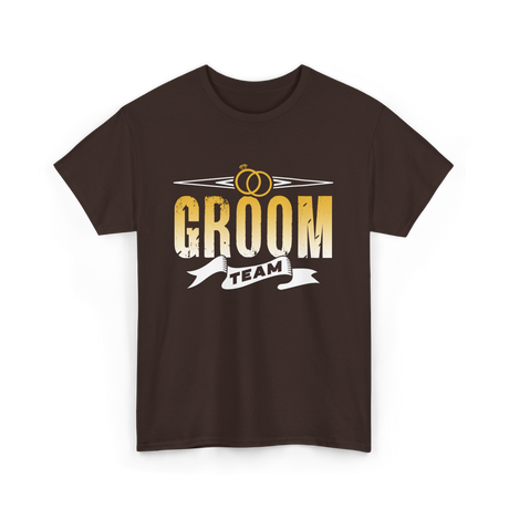 Groom Team Wedding Celebration T-Shirt - Dark Chocolate